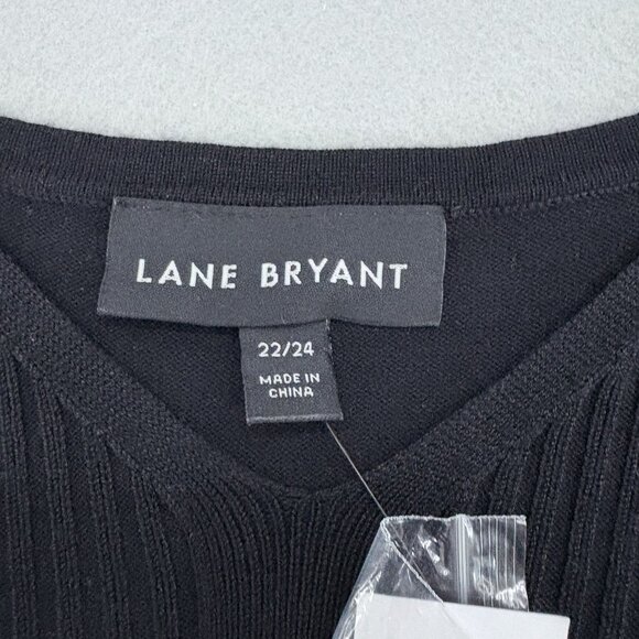 Lane Bryant Black Sweater Tank Top SZ 22/24 Ruffle Straps NWT Bohemian, Feminine - Picture 6 of 9